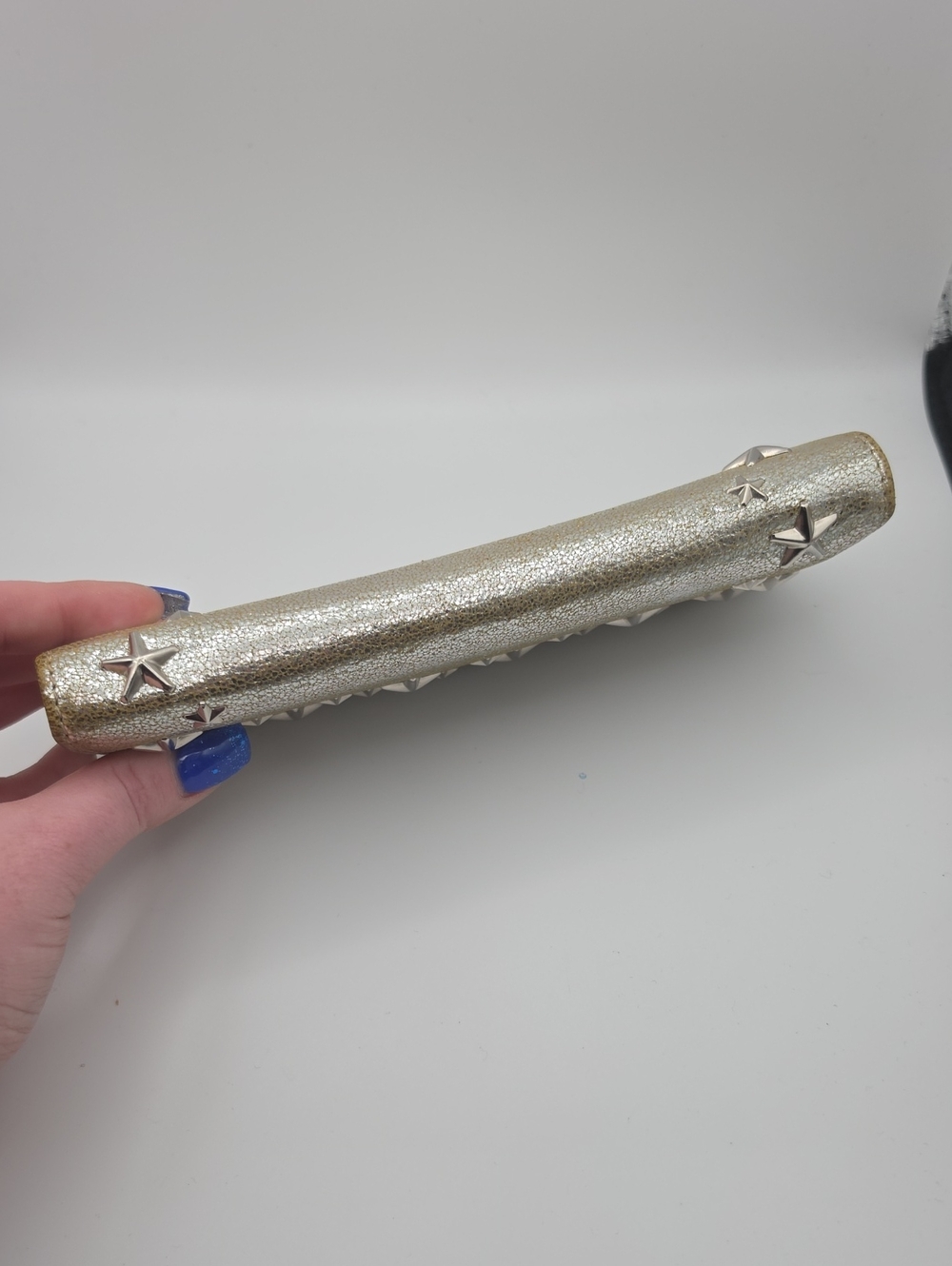 Jimmy Choo Star-Studded Silver Nino Metallic Silver Long Snap Wallet (EUC)🩶 - Picture 6 of 13